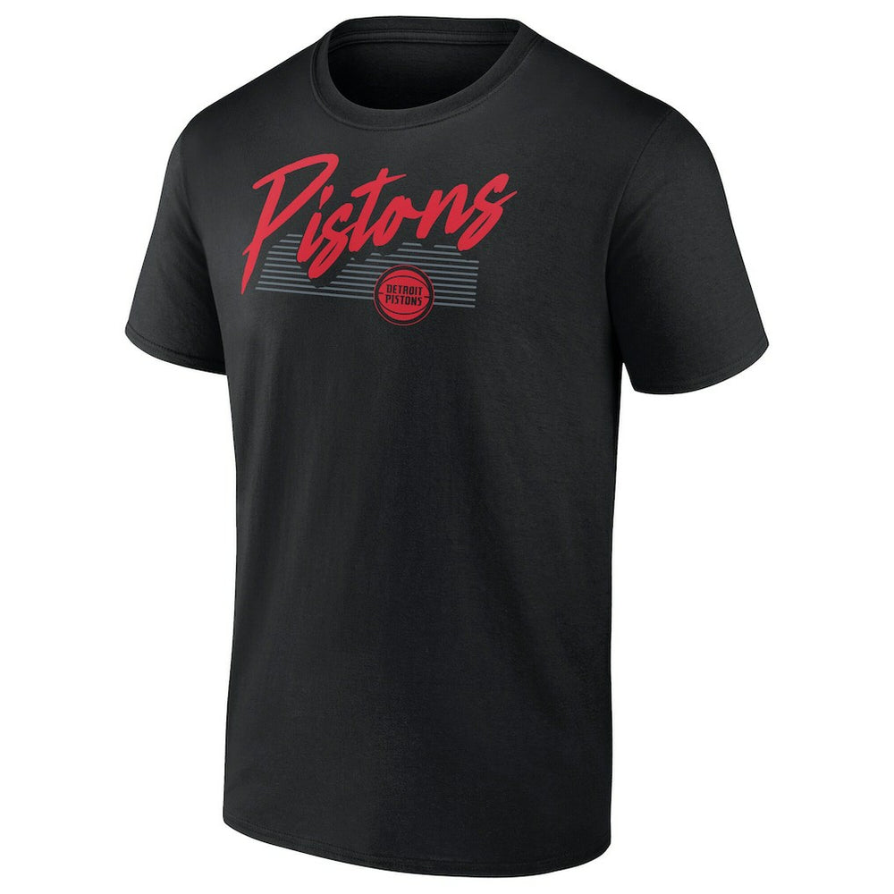 NBA - Detroit Pistons Color Block Slant Quick Strike T-Shirt - Black