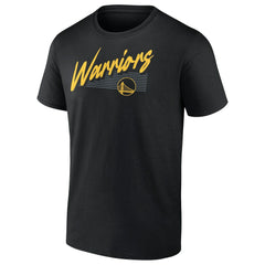 NBA - Golden State Warriors Color Block Slant Quick Strike T-Shirt - Black