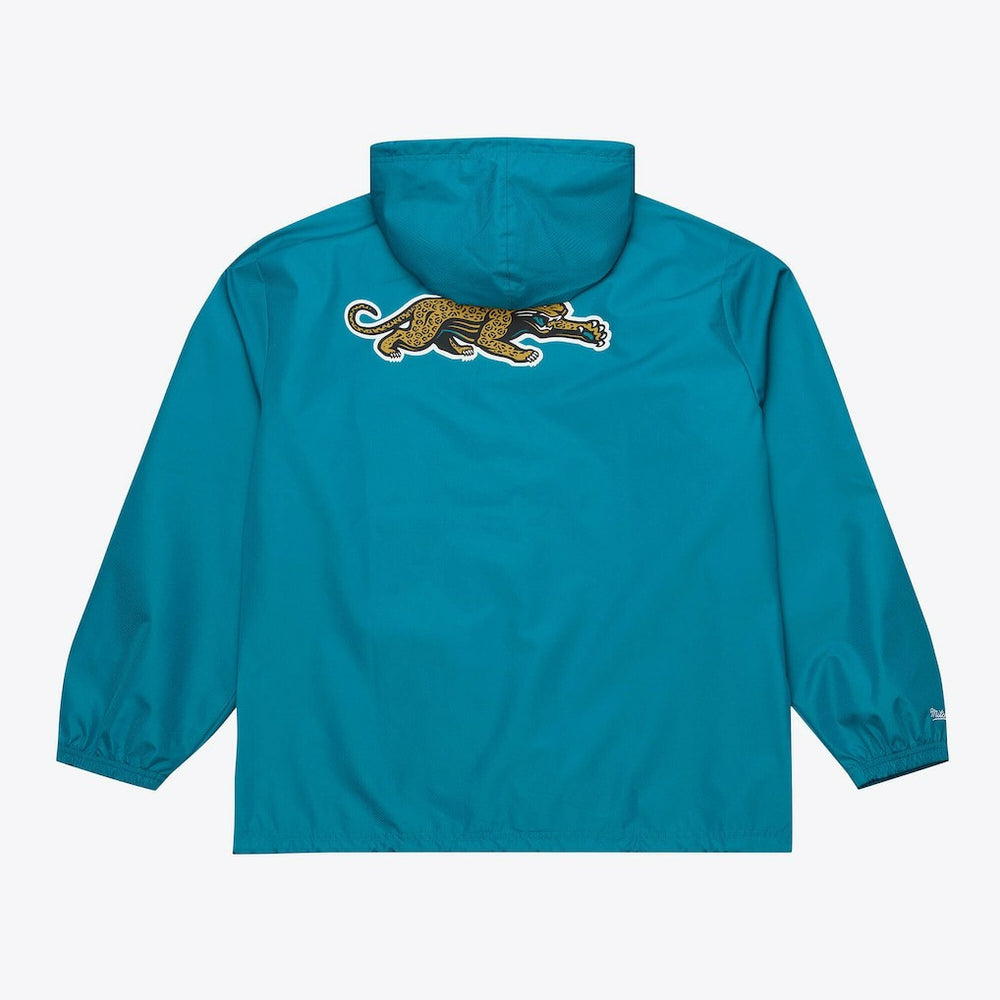 Jacksonville Jaguars Coaches Full-Snap Hooded Windbreaker Jacket Teal - Mitchell & Ness