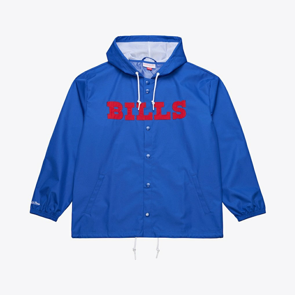 Buffalo Bills Coaches Full-Snap Hooded Windbreaker Jacket Royal - Mitchell & Ness