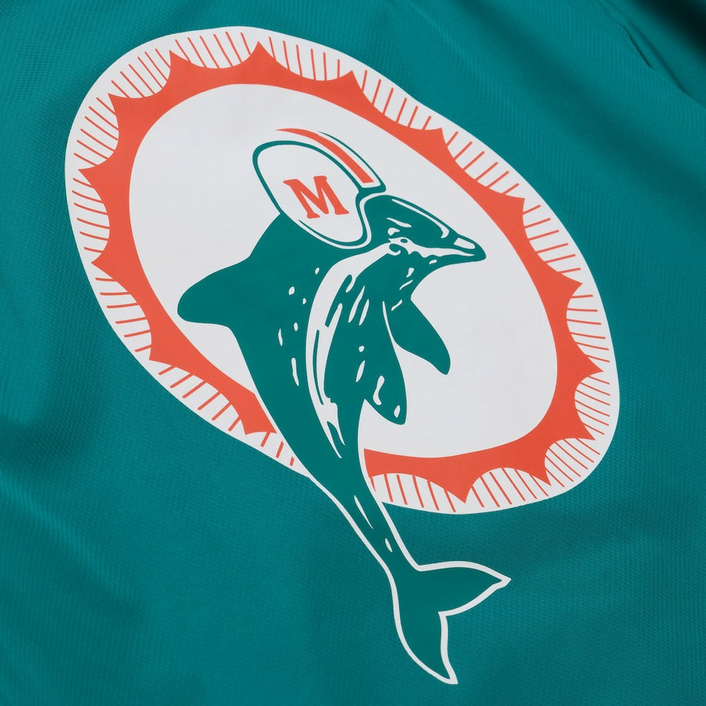 Miami Dolphins Coaches Full-Snap Hooded Windbreaker Jacket Aqua - Mitchell & Ness