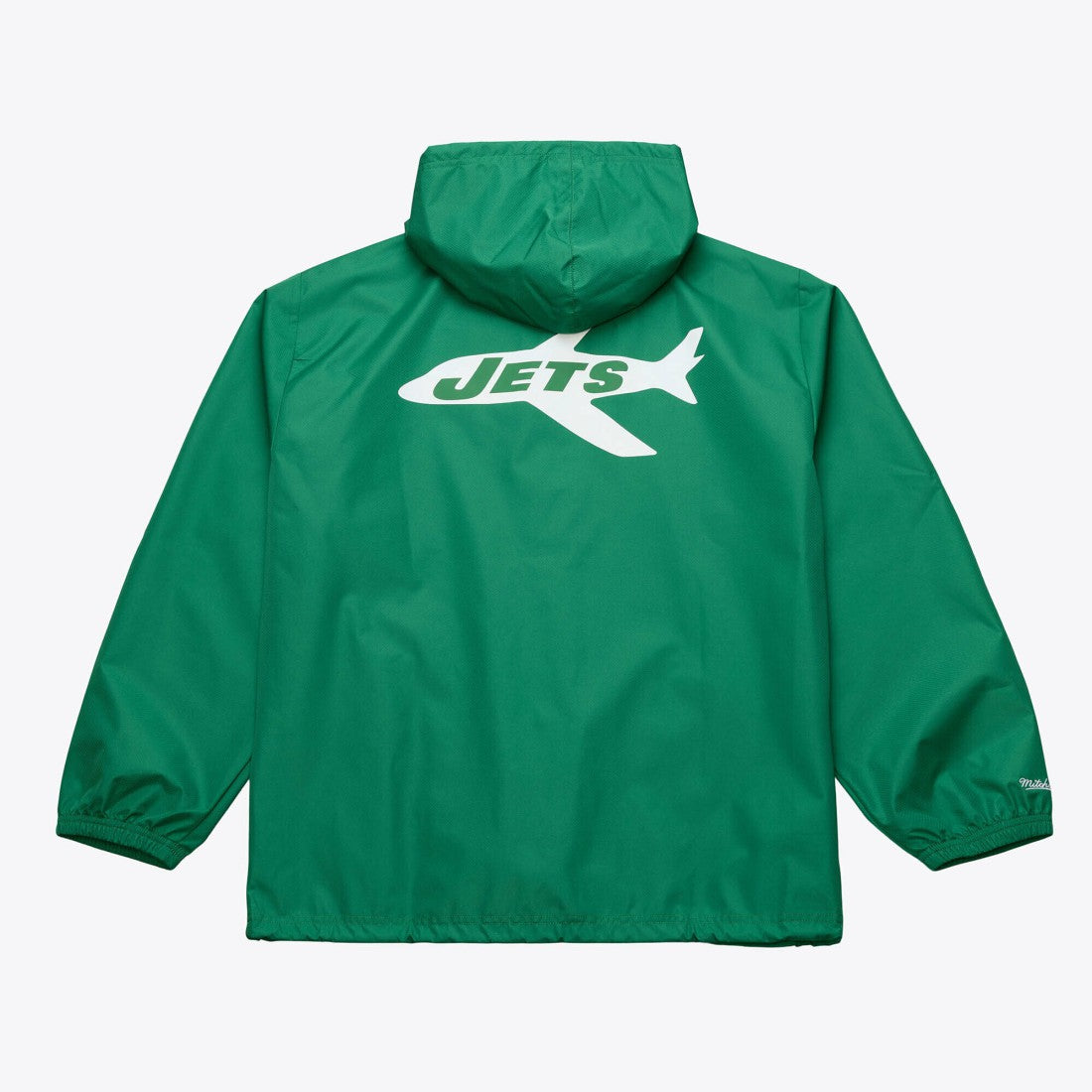 New York Jets Coaches Full-Snap Hooded Windbreaker Jacket Green - Mitchell & Ness