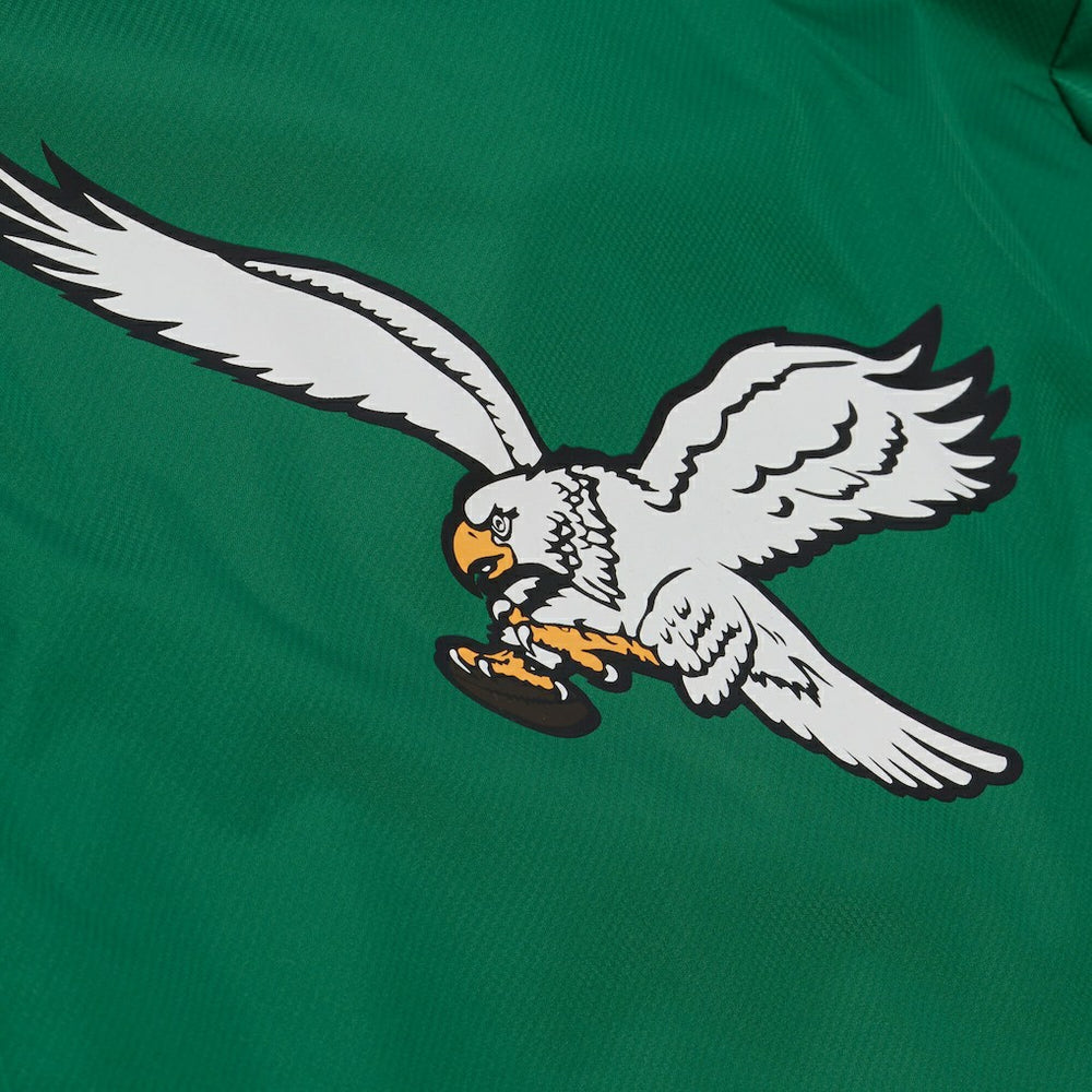 Philadelphia Eagles Coaches Full-Snap Hooded Windbreaker Jacket Kelly Green - Mitchell & Ness