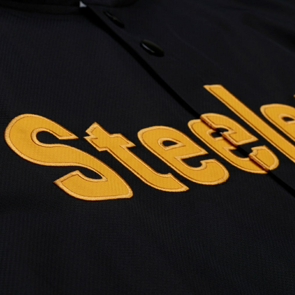 Pittsburgh Steelers Coaches Full-Snap Hooded Windbreaker Jacket Black - Mitchell & Ness