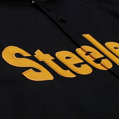 Pittsburgh Steelers Coaches Full-Snap Hooded Windbreaker Jacket Black - Mitchell & Ness