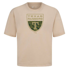 Texas Rangers Levelwear Oversized Luxe Signature Knit Buckler T-Shirt Clearance