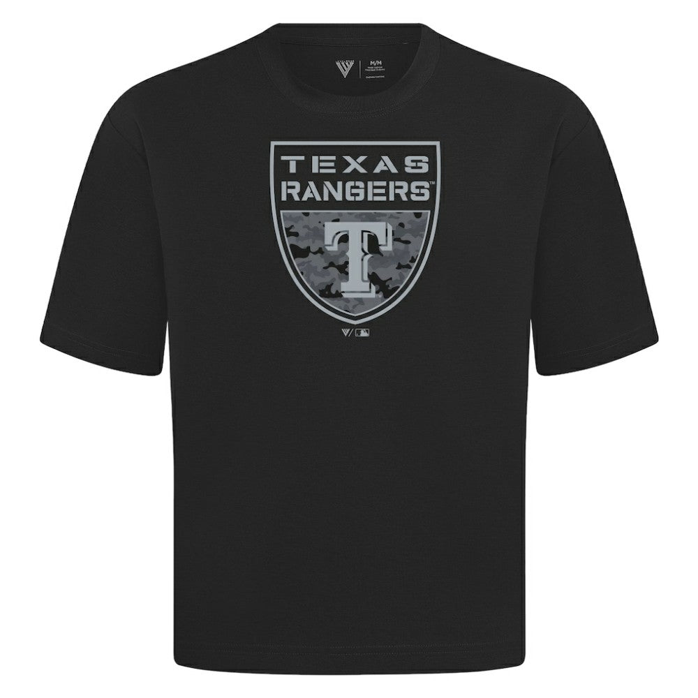 Texas Rangers Levelwear Oversized Luxe Signature Knit Buckler T-Shirt Clearance