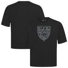Miami Marlins Levelwear Oversized Luxe Signature Knit Buckler T-Shirt Lifestyle