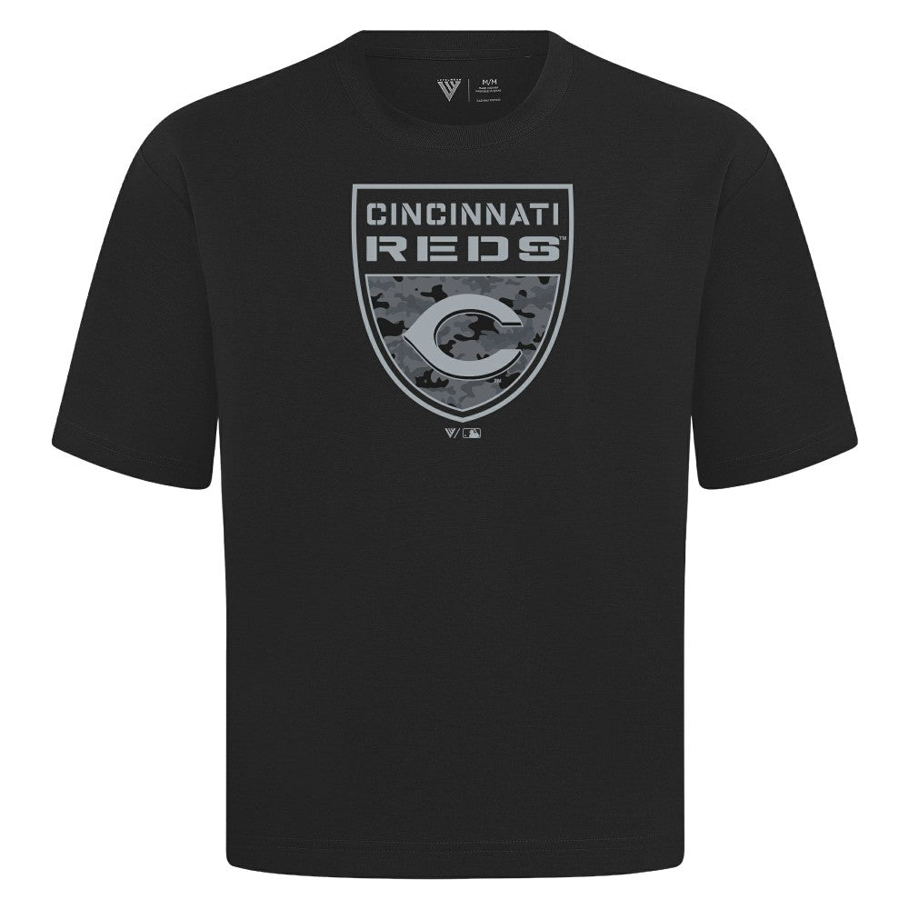 Cincinnati Reds Levelwear Oversized Luxe Signature Knit Buckler T-Shirt Online
