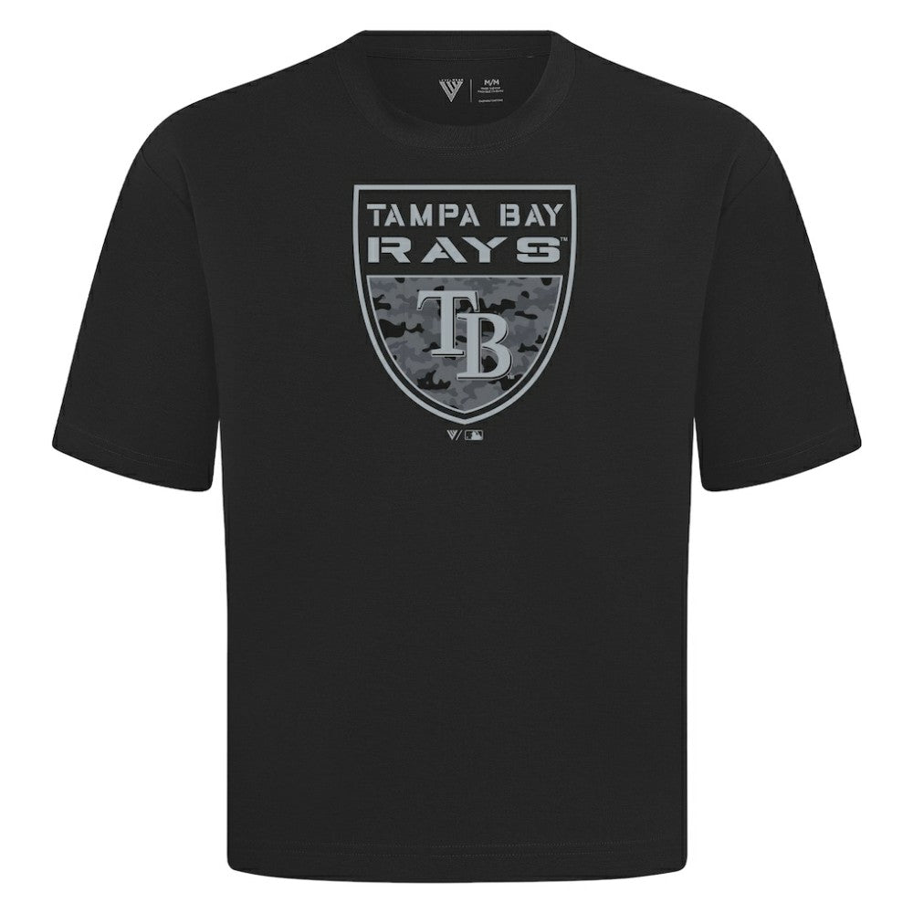 Tampa Bay Rays Levelwear Oversized Luxe Signature Knit Buckler T-Shirt On Sale