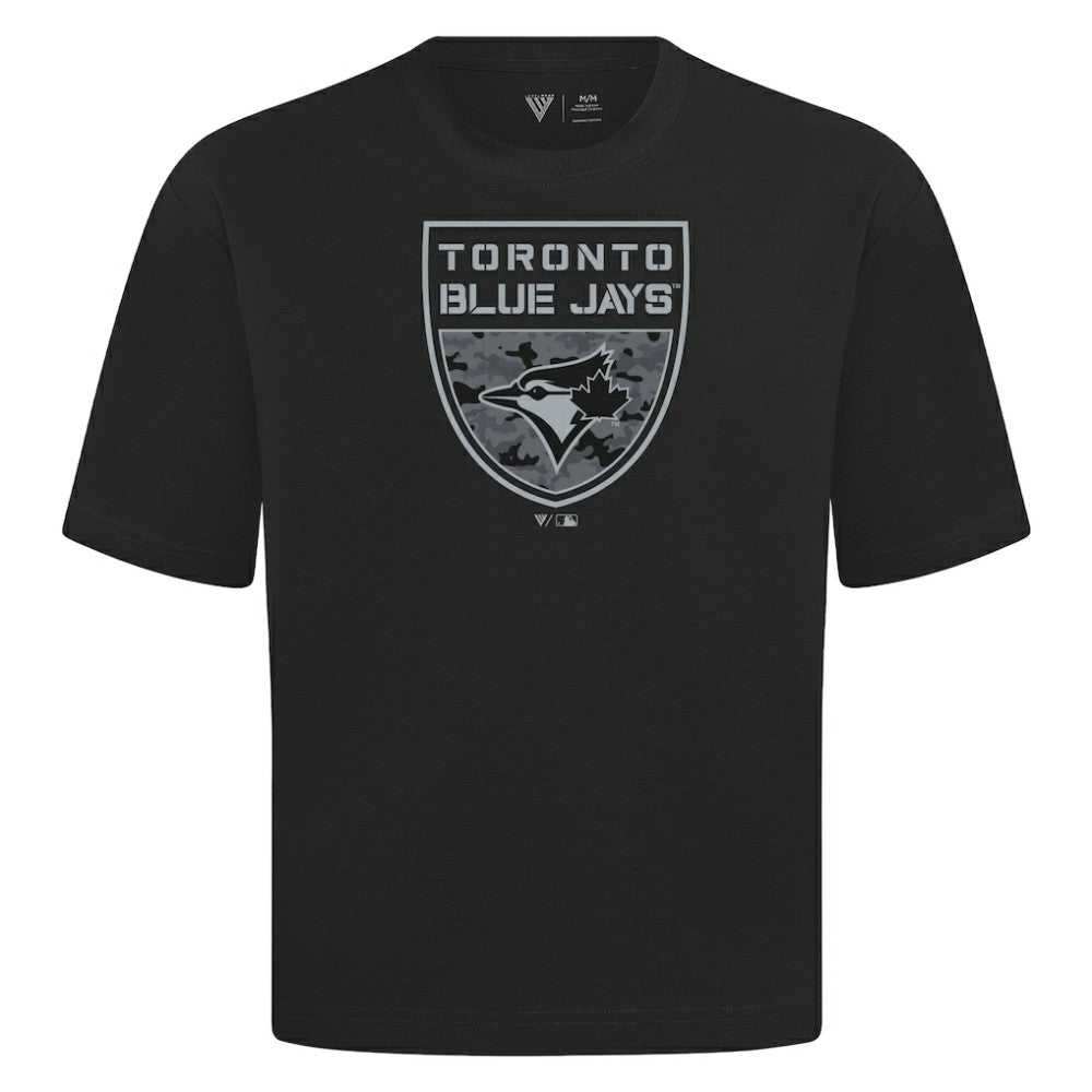 Toronto Blue Jays Levelwear Oversized Luxe Signature Knit Buckler T-Shirt Clearance
