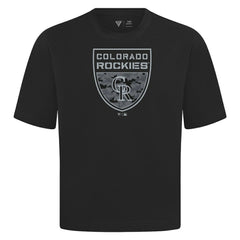 Colorado Rockies Levelwear Oversized Luxe Signature Knit Buckler T-Shirt Sale