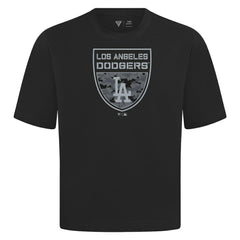 Los Angeles Dodgers Levelwear Oversized Luxe Signature Knit Buckler T-Shirt On Sale
