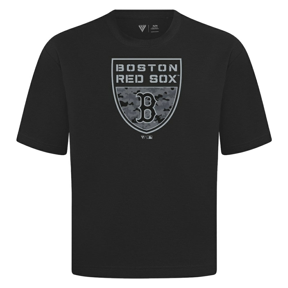 Boston Red Sox Levelwear Oversized Luxe Signature Knit Buckler T-Shirt Lifestyle