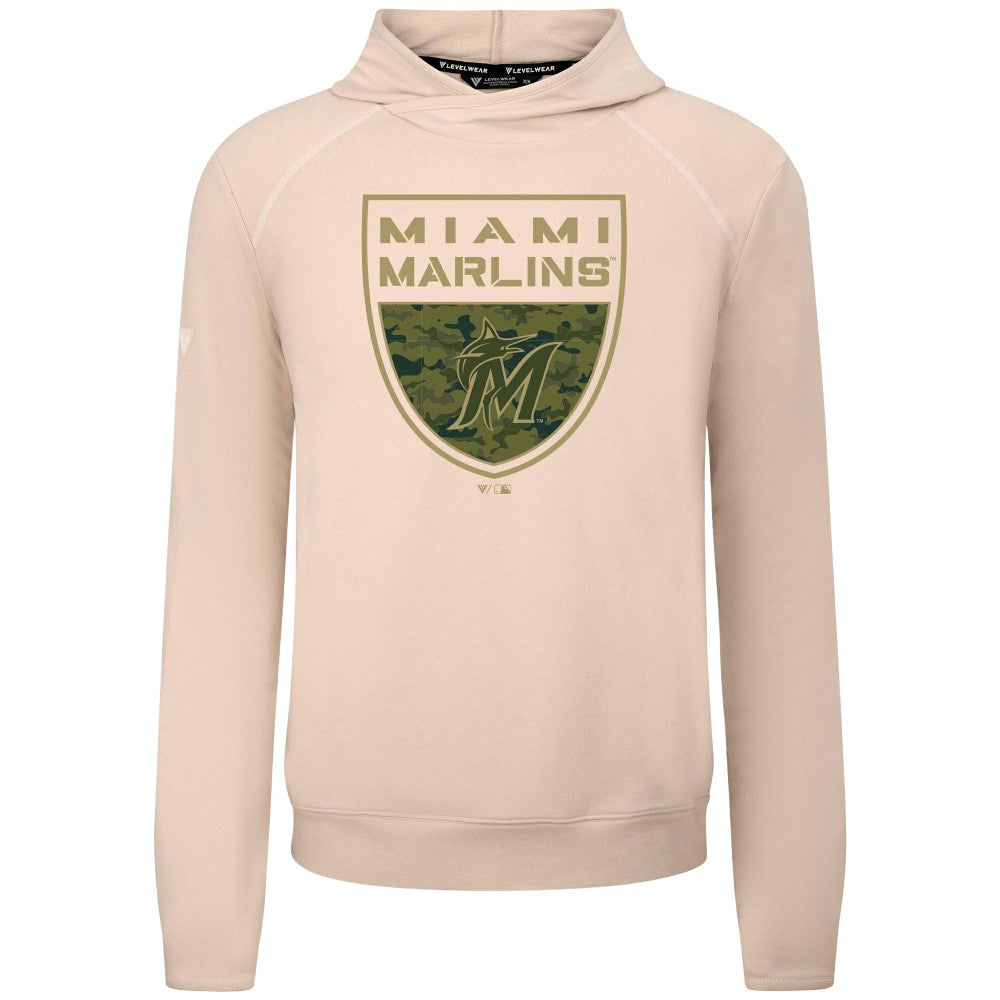 Miami Marlins Levelwear Mandate Buckler Tri-Blend Pullover Hoodie for sale
