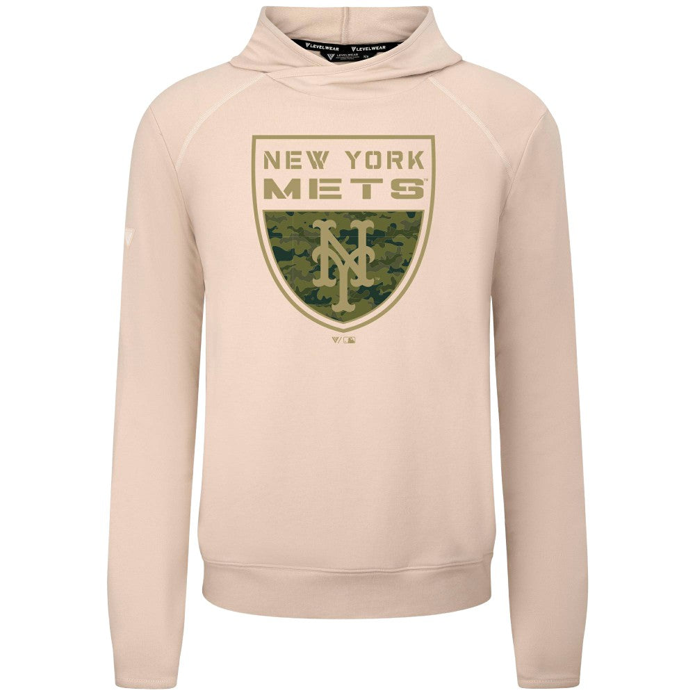 New York Mets Levelwear Mandate Buckler Tri-Blend Pullover Hoodie Clearance