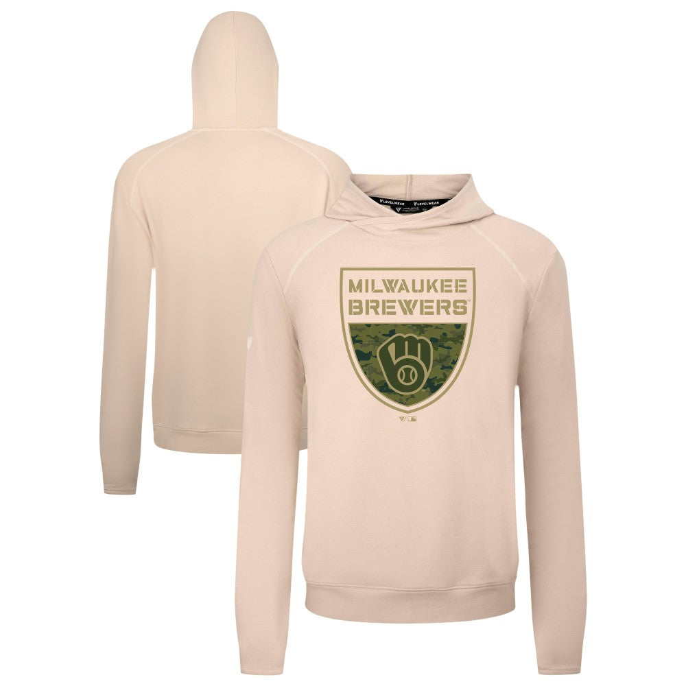Milwaukee Brewers Levelwear Mandate Buckler Tri-Blend Pullover Hoodie Online