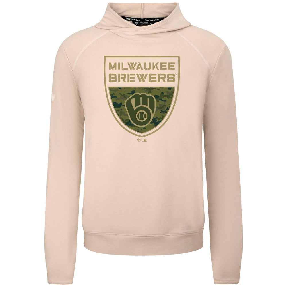 Milwaukee Brewers Levelwear Mandate Buckler Tri-Blend Pullover Hoodie Online