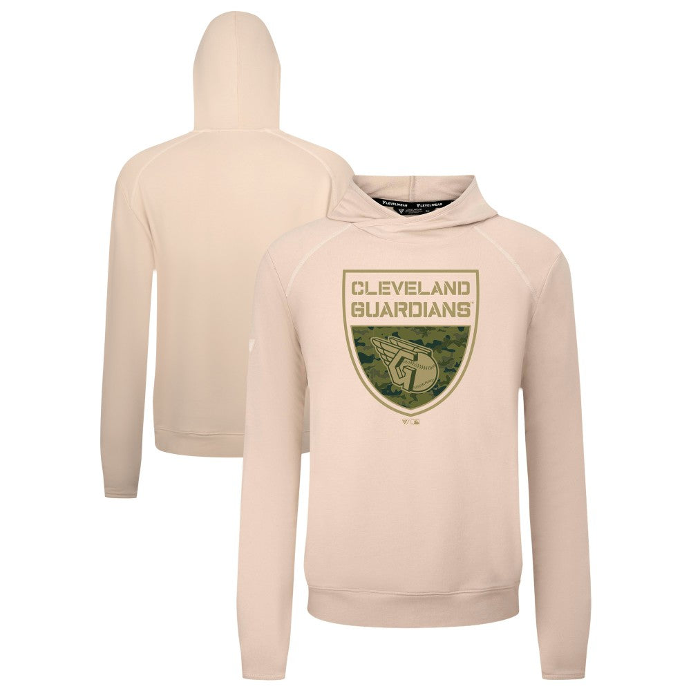Cleveland Guardians Levelwear Mandate Buckler Tri-Blend Pullover Hoodie Lifestyle