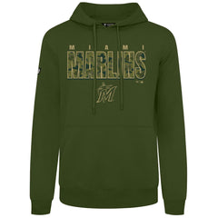 Miami Marlins Levelwear Podium Protect Pullover Hoodie Clearance