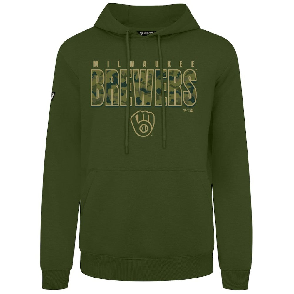 Milwaukee Brewers Levelwear Podium Protect Pullover Hoodie Lifestyle