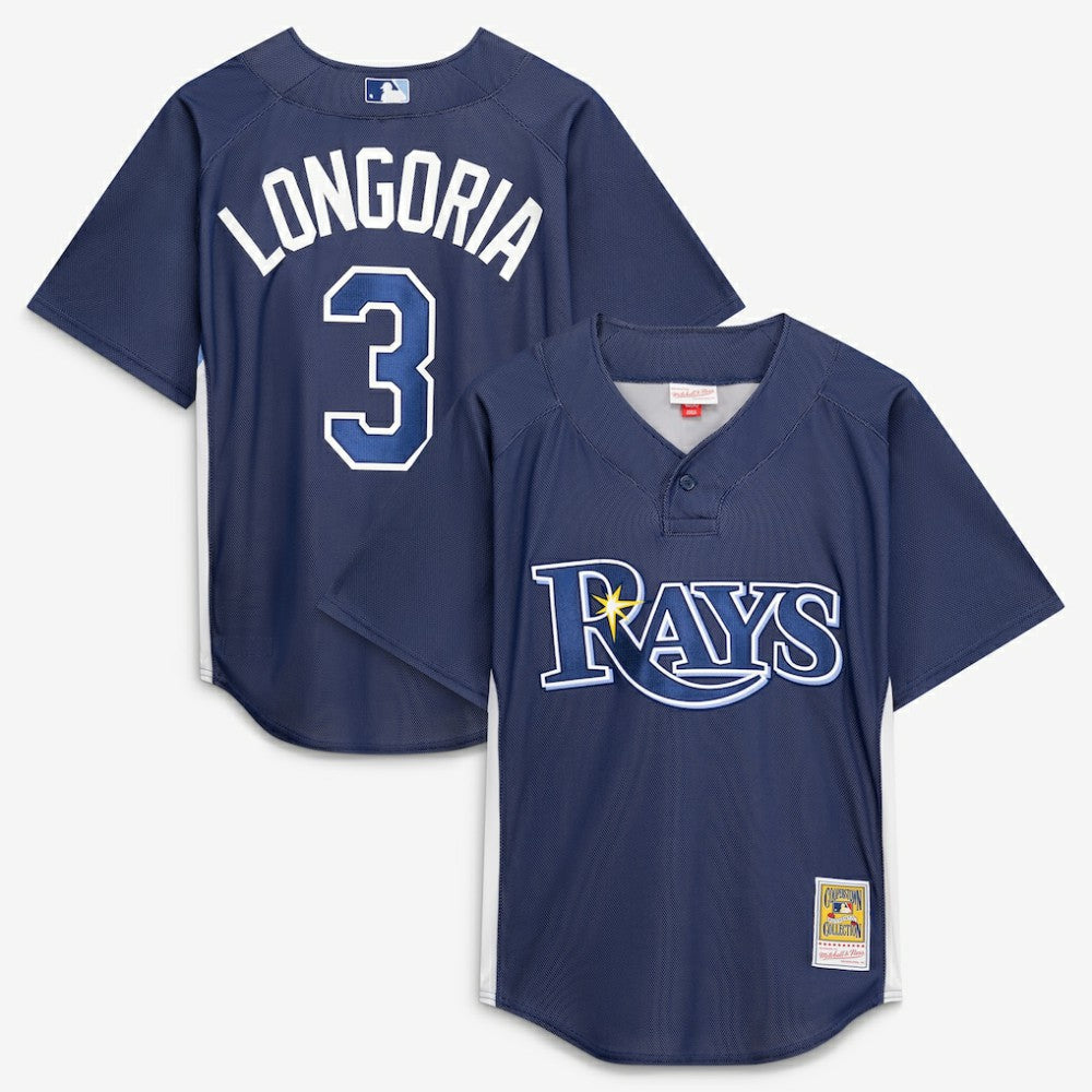 Evan Longoria Tampa Bay Rays Mitchell & Ness Authentic Batting Practice Jersey - Navy | MLB Jerseys