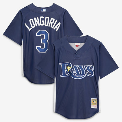 Evan Longoria Tampa Bay Rays Mitchell & Ness Authentic Batting Practice Jersey - Navy | MLB Jerseys