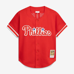 Jimmy Rollins Philadelphia Phillies Mitchell & Ness Cooperstown Mesh Batting Practice Button-Up Jersey On Sale