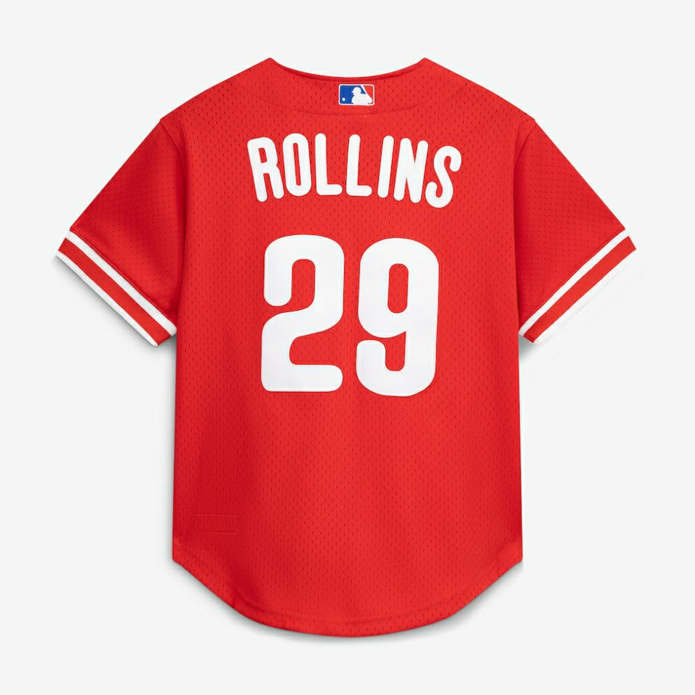 Jimmy Rollins Philadelphia Phillies Mitchell & Ness Cooperstown Mesh Batting Practice Button-Up Jersey On Sale