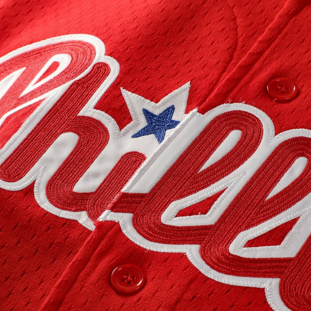 Jimmy Rollins Philadelphia Phillies Mitchell & Ness Cooperstown Mesh Batting Practice Button-Up Jersey On Sale