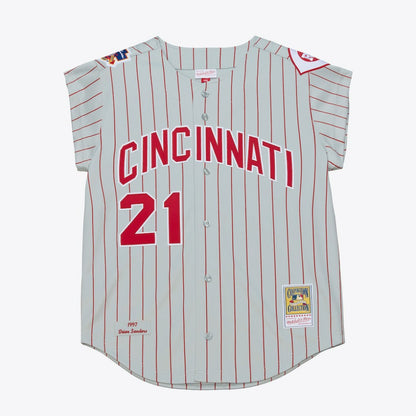 Deion Sanders Cincinnati Reds Mitchell & Ness 1997 Authentic Jersey - Gray | MLB Jerseys