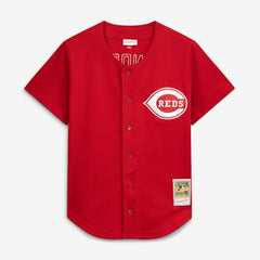 Deion Sanders Cincinnati Reds Mitchell & Ness Cooperstown Mesh Batting Practice Button-Up Jersey Clearance