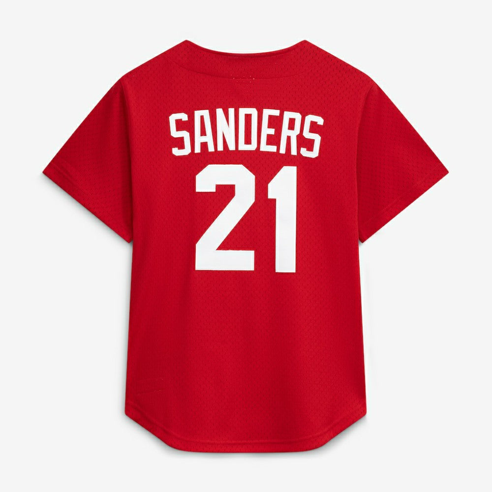 Deion Sanders Cincinnati Reds Mitchell & Ness Cooperstown Mesh Batting Practice Button-Up Jersey Clearance