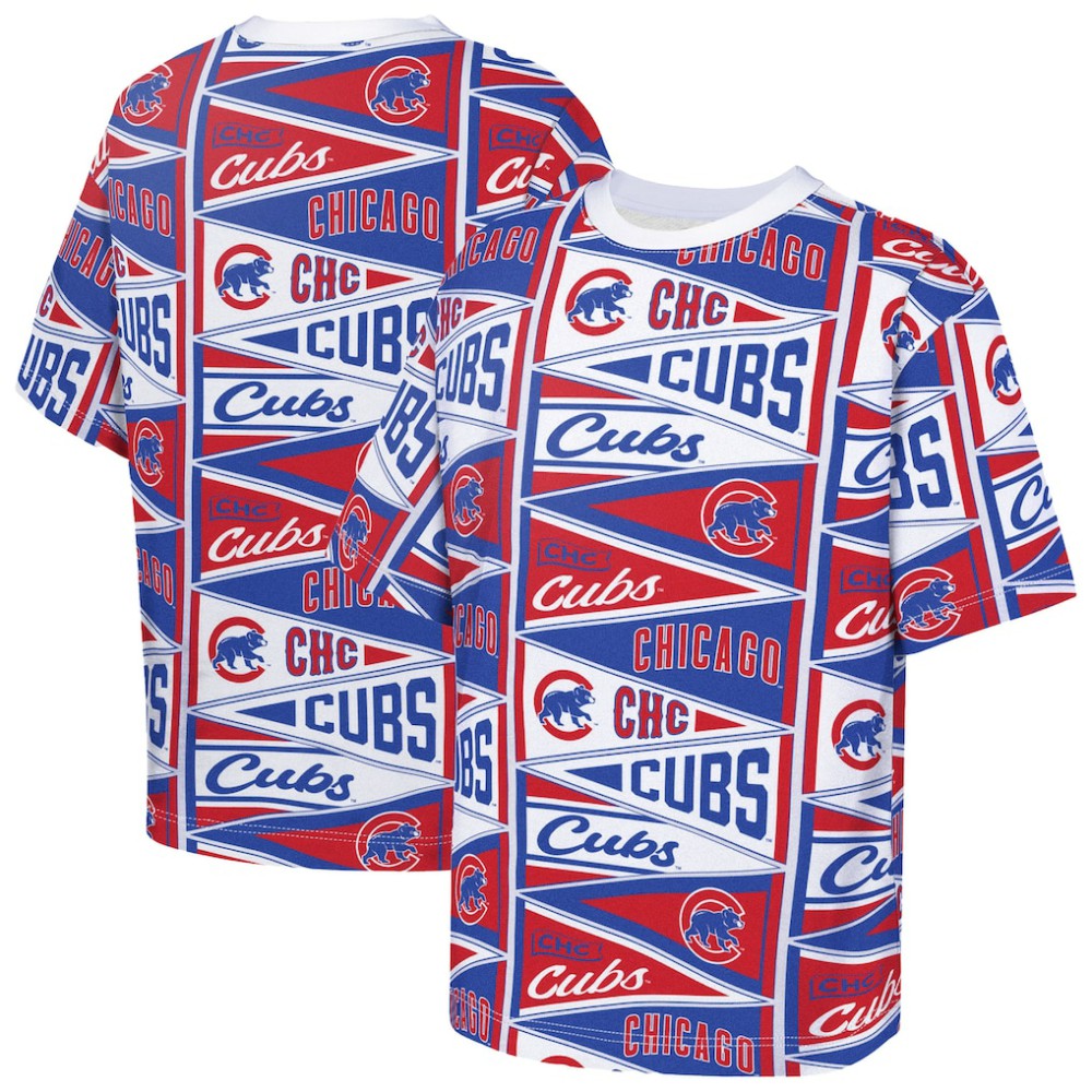 Chicago Cubs Outerstuff Youth All-Over Pennant T-Shirt Online