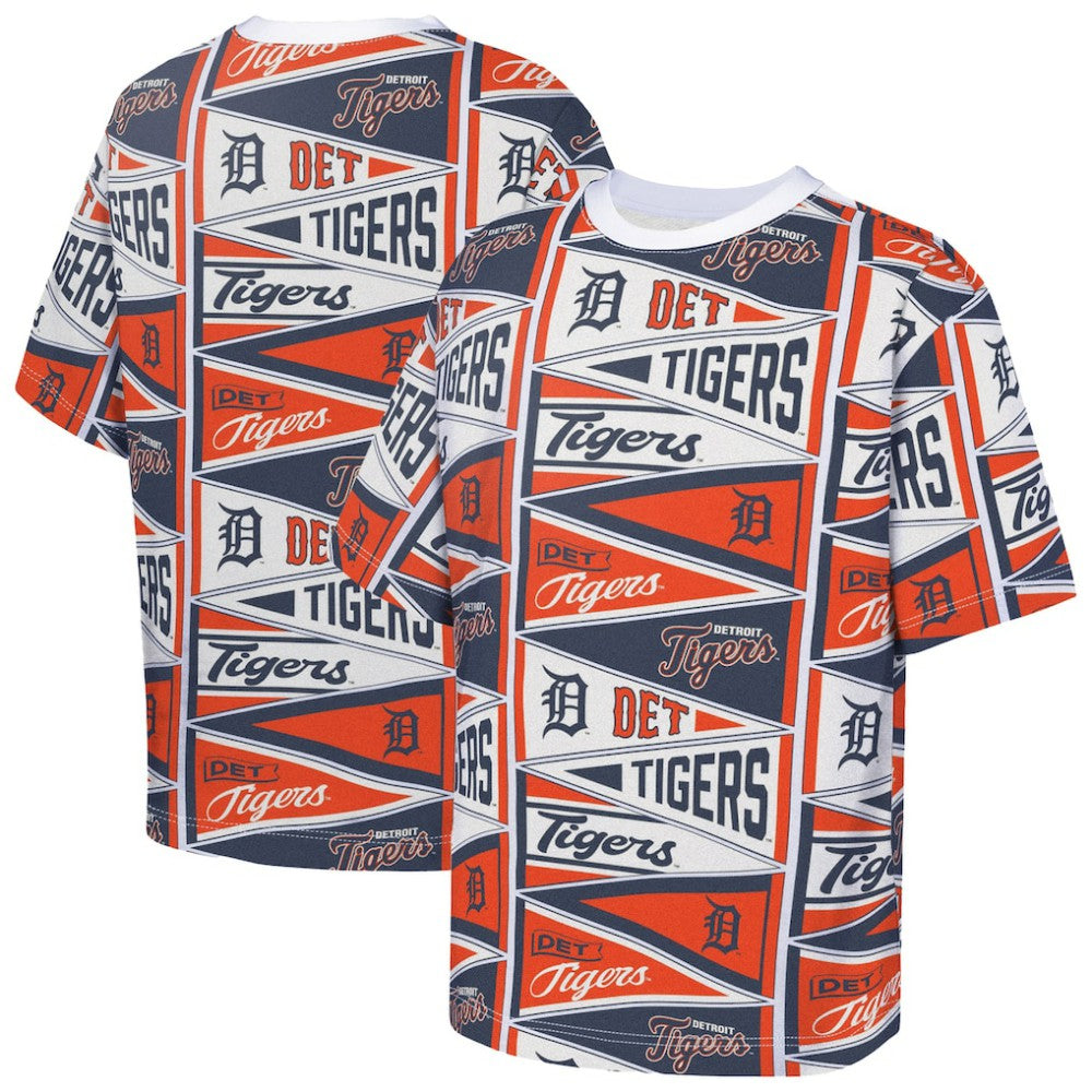 Detroit Tigers Outerstuff Youth All-Over Pennant T-Shirt Clearance