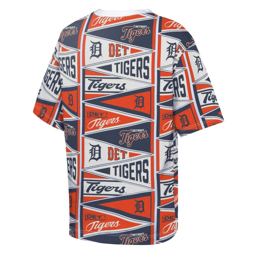 Detroit Tigers Outerstuff Youth All-Over Pennant T-Shirt Clearance