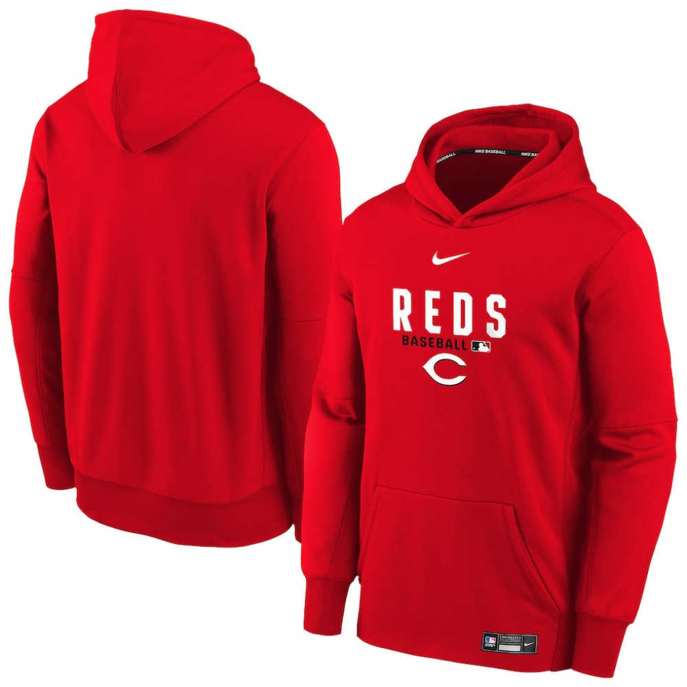 Cincinnati Reds Nike Youth Authentic Collection Therma-FIT Hoodie On Sale