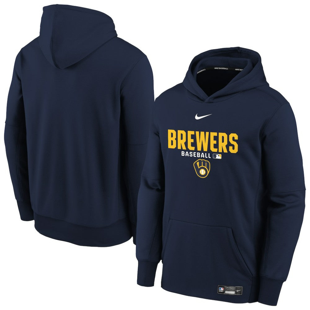 Milwaukee Brewers Nike Youth Authentic Collection Therma-FIT Hoodie On Sale