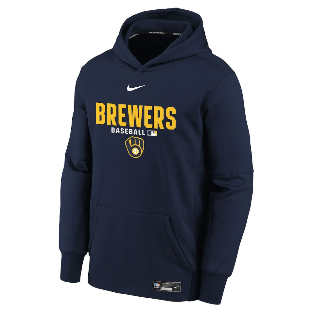 Milwaukee Brewers Nike Youth Authentic Collection Therma-FIT Hoodie On Sale