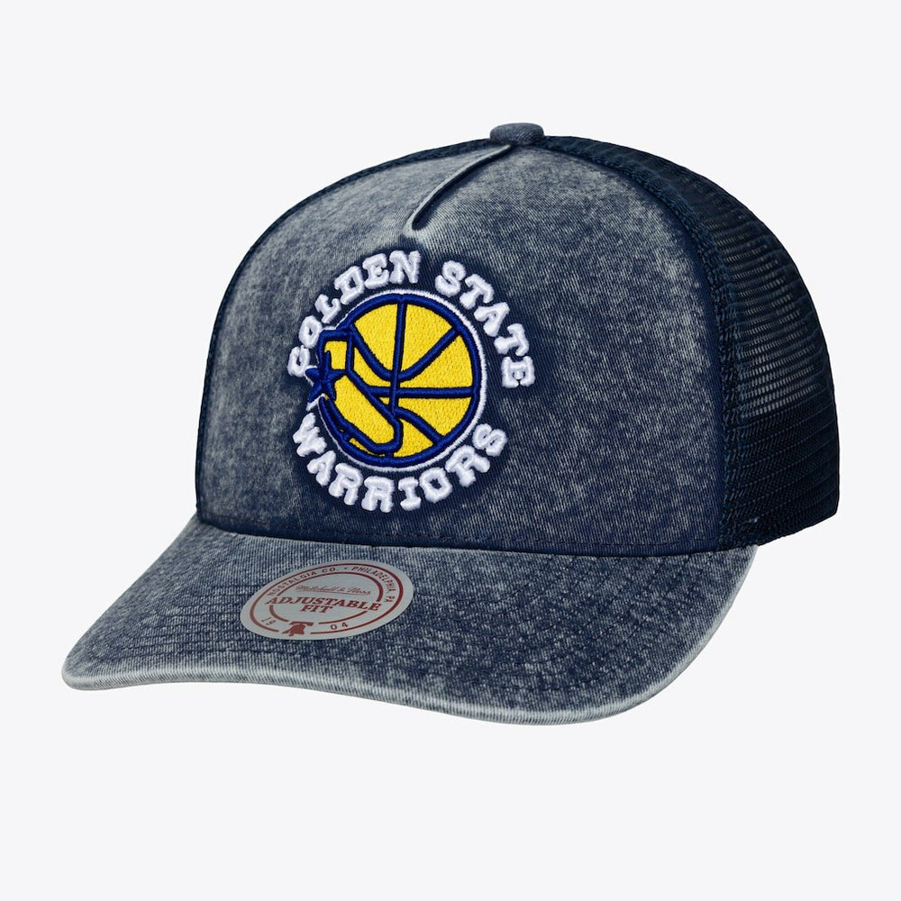 Mitchell & Ness - Golden State Warriors Gameday Snow Wash Adjustable Trucker Hat - Blue