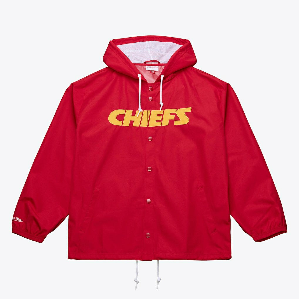 Kansas City Chiefs Coaches Full-Snap Hooded Windbreaker Jacket Red - Mitchell & Ness
