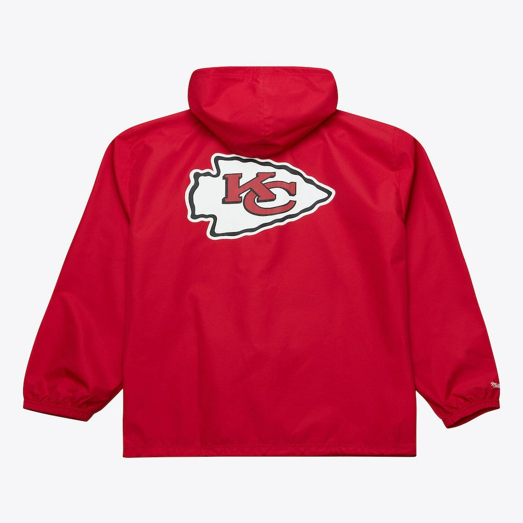 Kansas City Chiefs Coaches Full-Snap Hooded Windbreaker Jacket Red - Mitchell & Ness