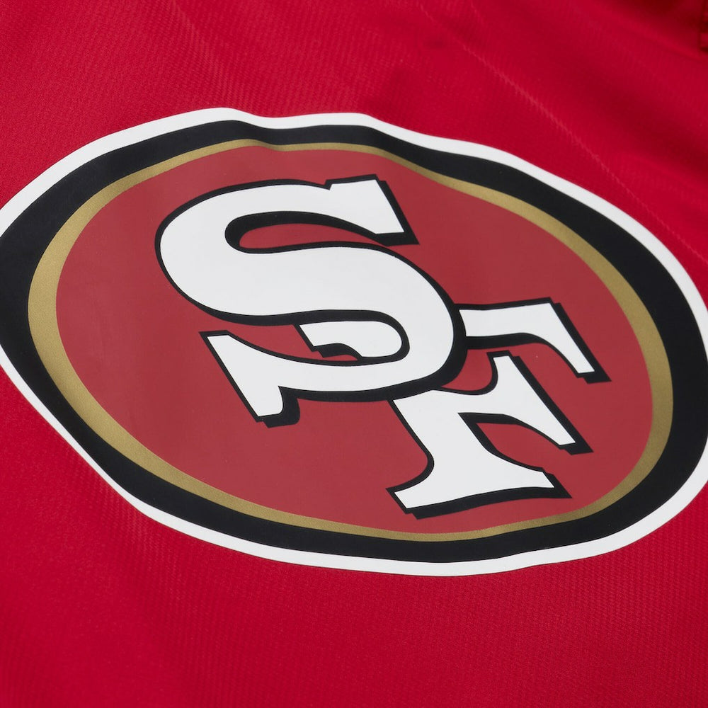 San Francisco 49ers Coaches Full-Snap Hooded Windbreaker Jacket Scarlet - Mitchell & Ness