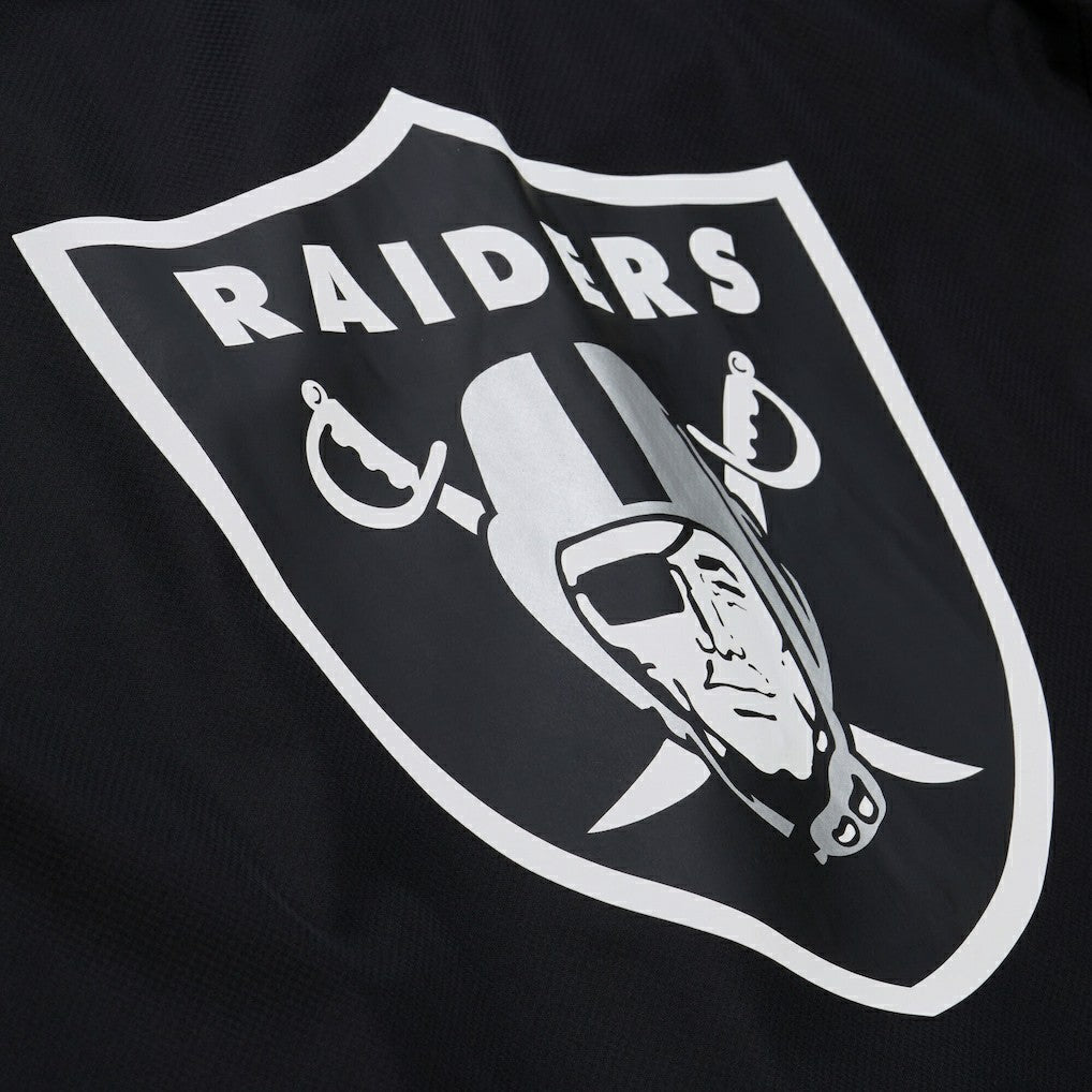 Las Vegas Raiders Coaches Full-Snap Hooded Windbreaker Jacket Black - Mitchell & Ness