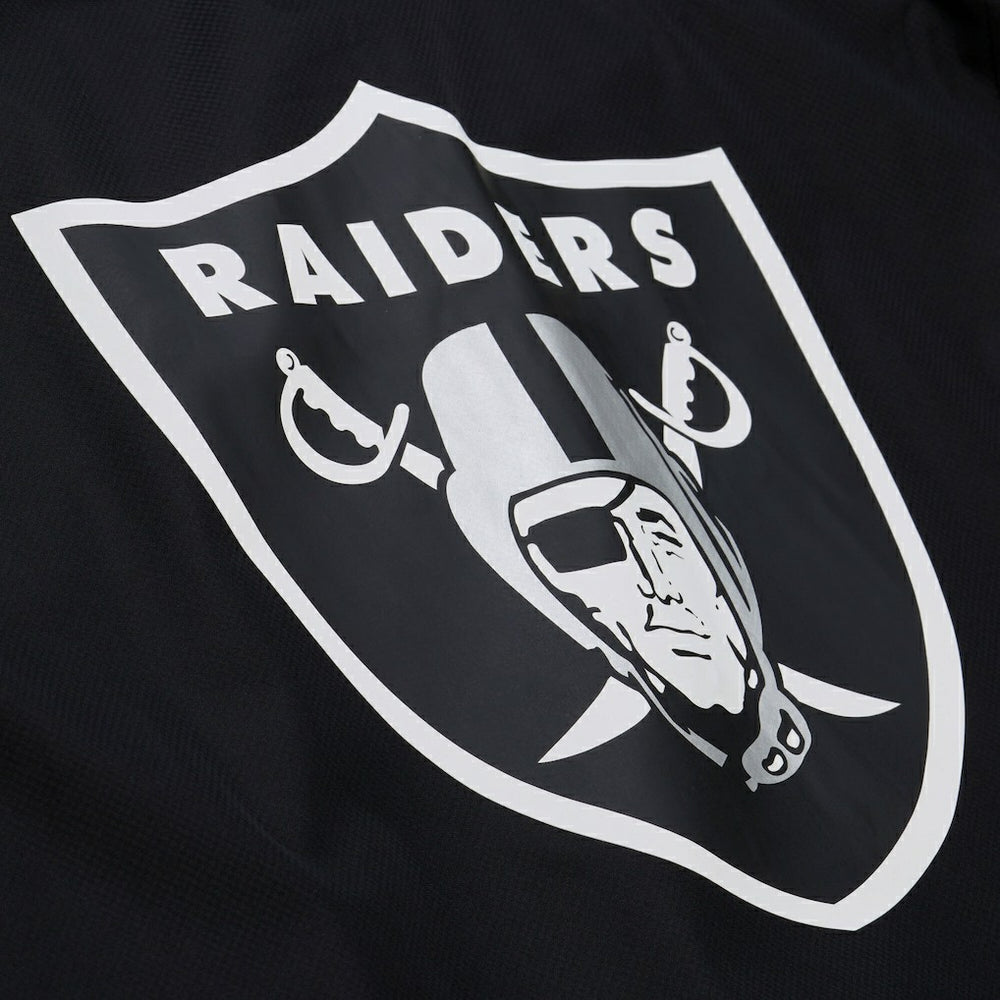 Las Vegas Raiders Coaches Full-Snap Hooded Windbreaker Jacket Black - Mitchell & Ness
