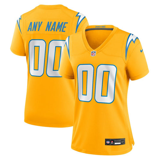 Los Angeles Chargers Women's Alternate Charger Power Game Custom Jersey - Gold | NFL Jerseys