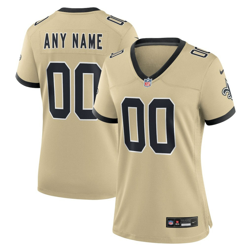 New Orleans Saints Women's Gameday Golds Alternate Custom Game Jersey Gold - Nike