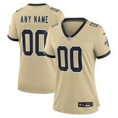 New Orleans Saints Women's Gameday Golds Alternate Custom Game Jersey Gold - Nike