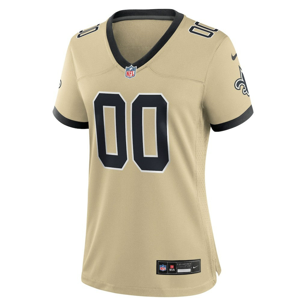 New Orleans Saints Women's Gameday Golds Alternate Custom Game Jersey Gold - Nike