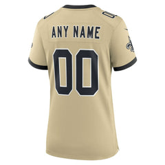 New Orleans Saints Women's Gameday Golds Alternate Custom Game Jersey Gold - Nike